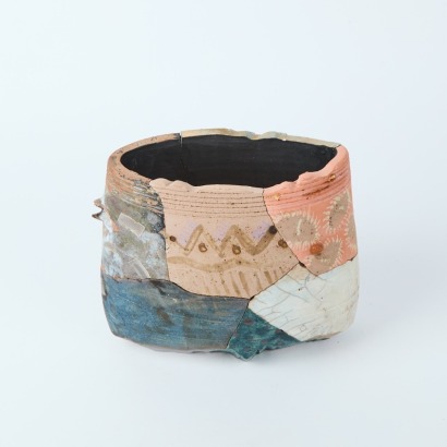 A Patchwork Ceramic Vase Attributed to Patrick Crabb
