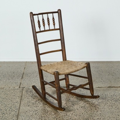 An Antique Oak Rocking Chair