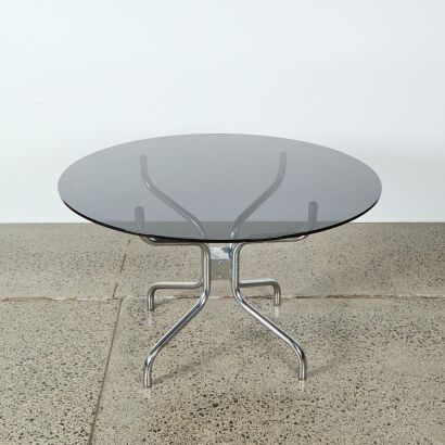 A Smoked Glass Round Top Table