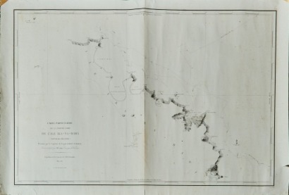 A Large Unframed Map of Bay of Islands Durville & Lottin 1827