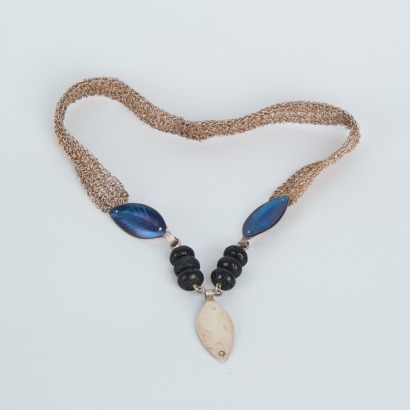 A Ruth Bard Necklace made from Silver, Titanium, and Lava