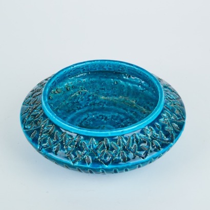 A Bitossi Squat Vessel in Rimini Blue