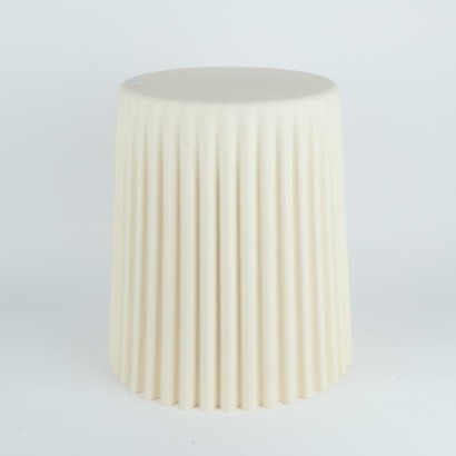 A Fluted White Plastic Side Table