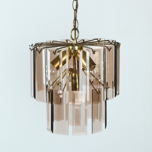 A Mid-Century Smoke Glass Chandelier