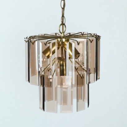 A Mid-Century Smoke Glass Chandelier