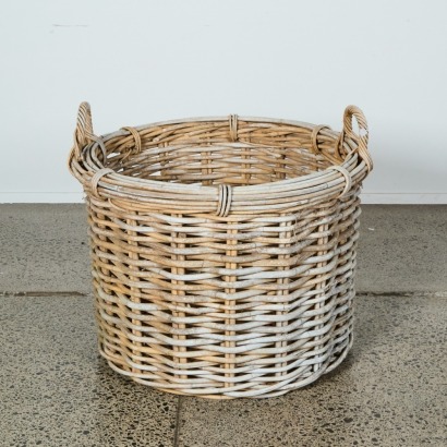 A Large Cane Firewood Basket