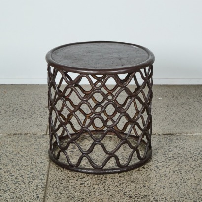 A Verdigris Lattice Accent Table