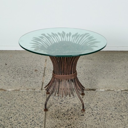 A Hollywood Regency Sheaf of Wheat Style Table