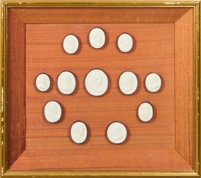 A Collection of Framed Cameos