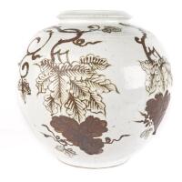 A Fine Large Korean Cholsa Fat Bodied Pottery Vase, 18th Century