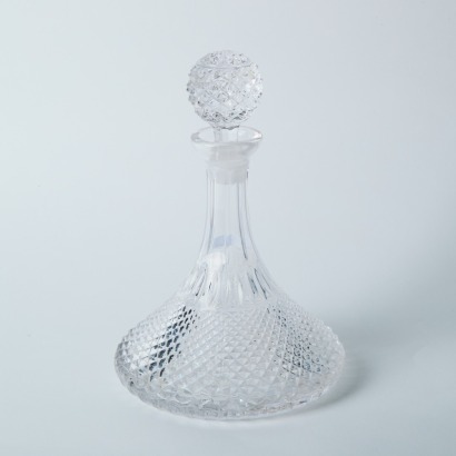 A Crystal Pineapple Cut Ship Decanter