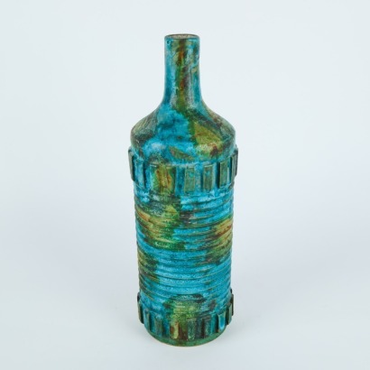 An Alvino Bagni Bottle Vase In Sea Garden Glaze