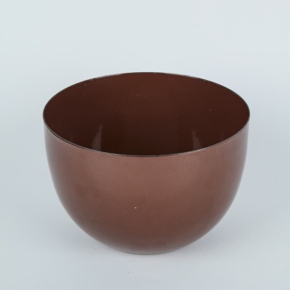 A Brown Enamel Bowl by Kaj Franck for Arabia-Finel Finland