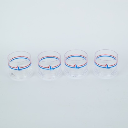 A Set of Four Retro Stackable 'Pagoda' Tumblers by Guzzini c. 1980s