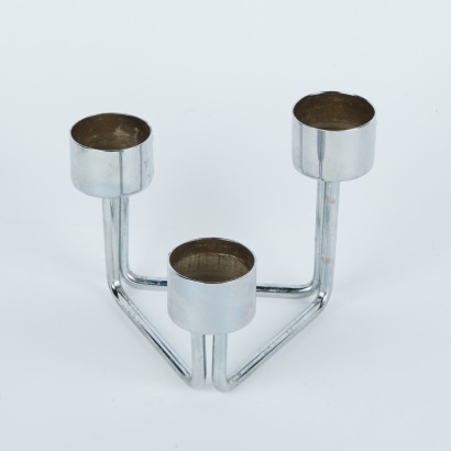 A Danish Tommy Larsen Chrome Candle Holder