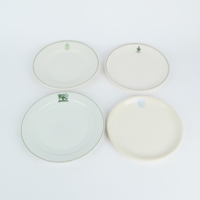 A Set of Eight Monogram Crown Lynn Plates