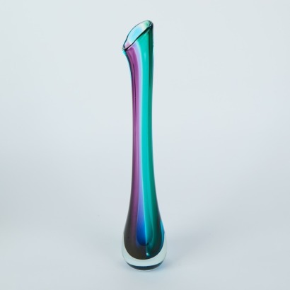 A Large NZ De Flute Art Glass Vase