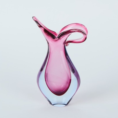 A Vintage Murano Cranberry and Purple Sommerso Vase