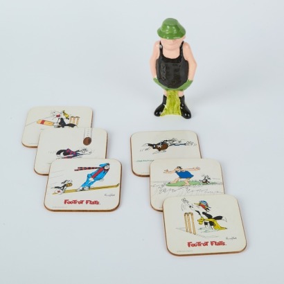 A Set of Footrot Flats Coasters and Wall Figurine