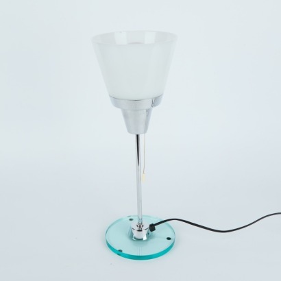A Chrome/Glass Bedside Lamp