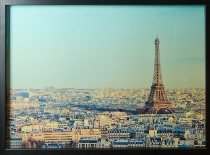 A Large Framed Photograph of the Paris Skyline