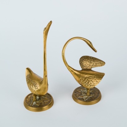 A Pair of Brass Cranes