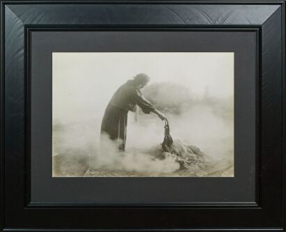 A W. BEATTIE Cooking in Hot Springs Reproduction Print