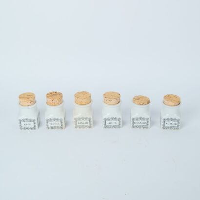 A Set of Six Spice Jars by Estori Tomula for Arabia Finland