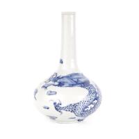 A Korean Porcelain Bottle Vase with Changwa Paekcha Dragon Decoration