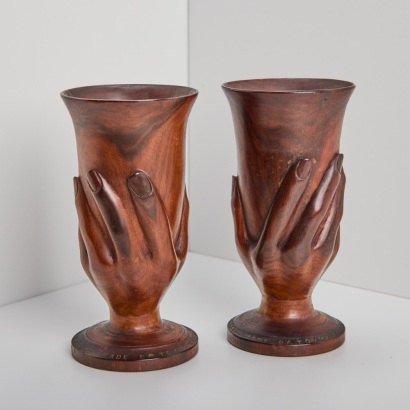 A Pair of Carved Goblets, Pitcairn Islands