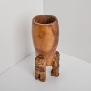 A Poi Wood Vessel with Three Carved Gods, Hawaii - 2