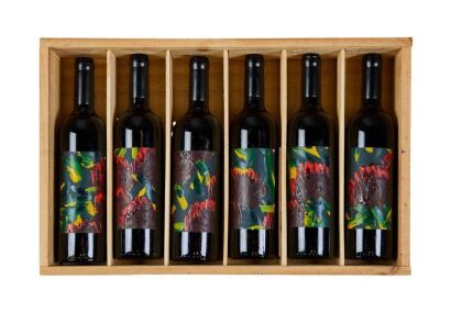 KARL MAUGHAN untitled (Six Bottles of Karl Maughan Cristensen Estate Waiheke Island Merlot)