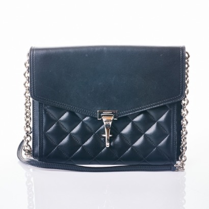 Burberry, Black Leather Macken Quilted Crossbody Bag