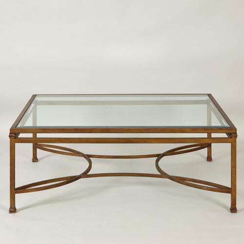 A Glass and Metal Coffee Table