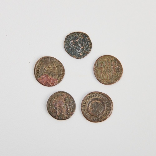 Five Bronze Coins, Ancient Rome