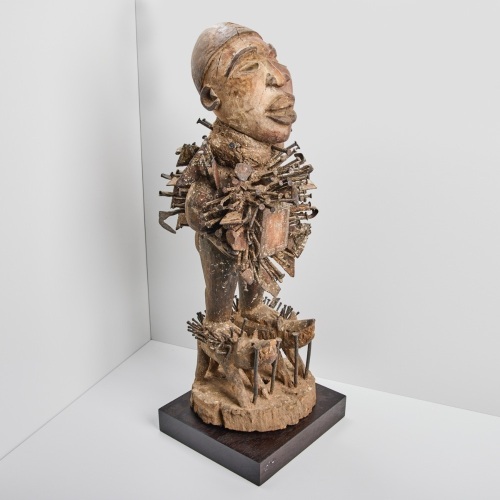 A Kongo Nkisi Nkondi Nail Figure, Democratic Republic of Congo