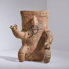 A Quimbaya Pottery Seated Slab Figure, Colombia - 3