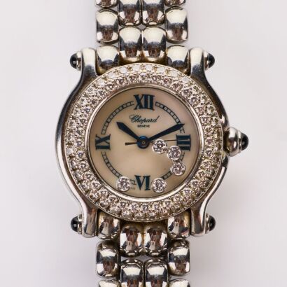 Stainless Steel, 26.5mm, Chopard, Happy Sport Ladies Quartz Wristwatch