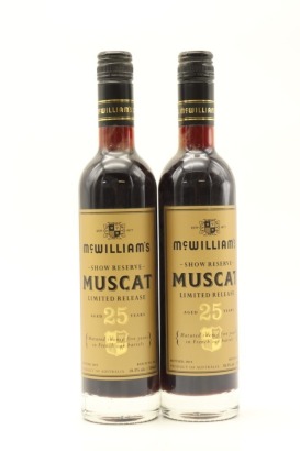 (2) NV McWilliam's Show Reserve Limited Release aged 25 years Muscat, Riverina, 18.5% ABV, 500ml