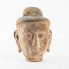 A Chinese Ming Dynasty Carved Wood Head of Buddha - 2