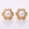 18ct Yellow Gold, Modern, 10.6mm Cultured Pearl / .92ct Diamond Earrings