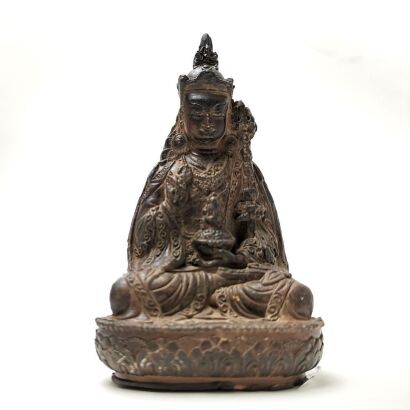 A Chinese Qing Dynasty Figure of Guru Rinpoche in Mahasukhavajra Form