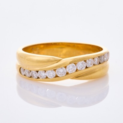18ct Yellow Gold, David Keefe, Modern, .40ct Diamond Dress Ring