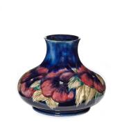 William Moorcroft, Pansy Squat Vase, C.1920