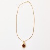 9ct Yellow Gold, Oval Mixed Cut Garnet on 45cm Curb Link Necklace - 2
