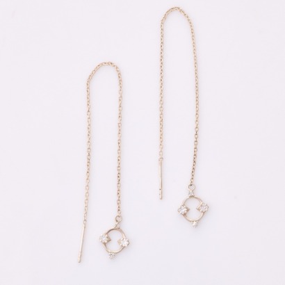 Sterling Silver, .11ct Diamond Drop Thread Earrings