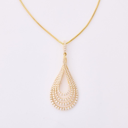 14ct Yellow Gold, Modern, .90ct Diamond Set Pendant on 45cm 14ct Yellow Gold Box Chain