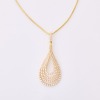 14ct Yellow Gold, Modern, .90ct Diamond Set Pendant on 45cm 14ct Yellow Gold Box Chain