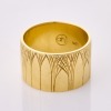 14ct Yellow Gold, 12mm Wide Engraved Band, Size N