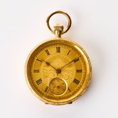 18ct Yellow Gold Outer Case, Swiss Ingomar Ladies' Open-faced Fob Watch